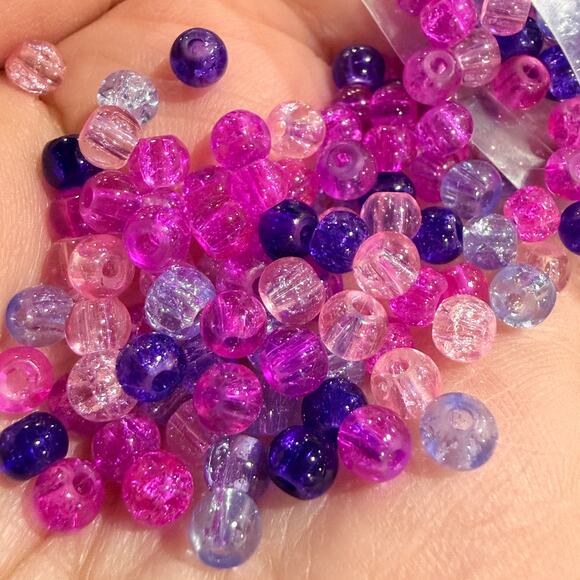 Massive Huge Lot of 34,800 Glass Crackle 4mm Jewelry Craft Beads, Pink, Green - Picture 3 of 6